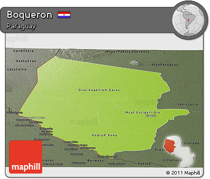 Physical Panoramic Map of Boqueron, darken, semi-desaturated