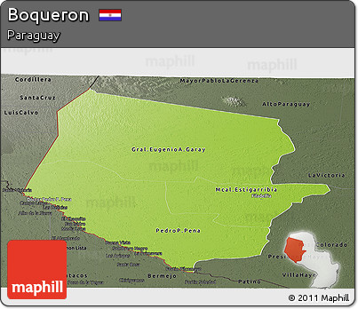 Physical Panoramic Map of Boqueron, darken, semi-desaturated