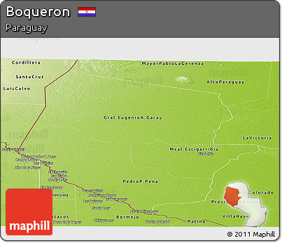 Physical Panoramic Map of Boqueron