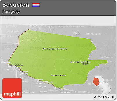 Physical Panoramic Map of Boqueron, lighten, desaturated