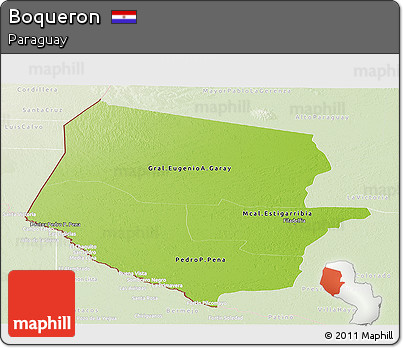 Physical Panoramic Map of Boqueron, lighten