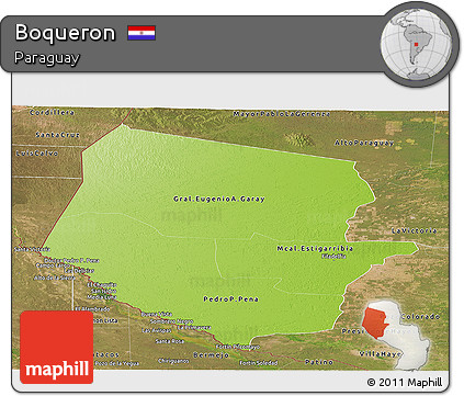 Physical Panoramic Map of Boqueron, satellite outside