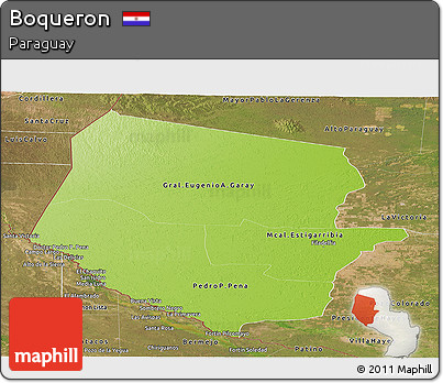 Physical Panoramic Map of Boqueron, satellite outside