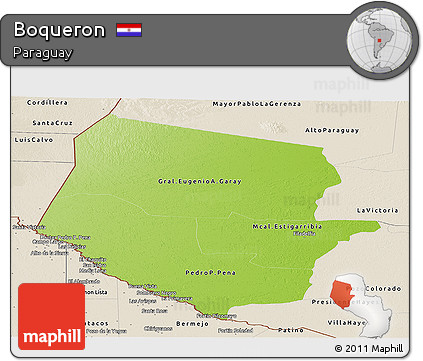 Physical Panoramic Map of Boqueron, shaded relief outside