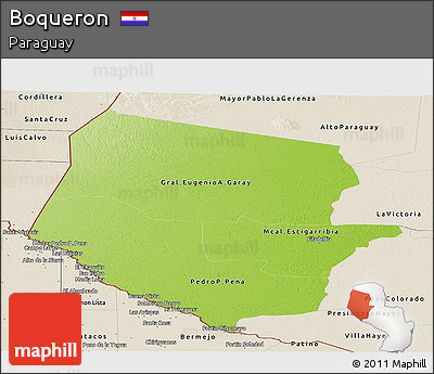Physical Panoramic Map of Boqueron, shaded relief outside