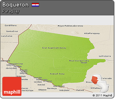 Physical Panoramic Map of Boqueron, shaded relief outside