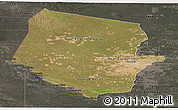 Satellite Panoramic Map of Boqueron, darken, semi-desaturated