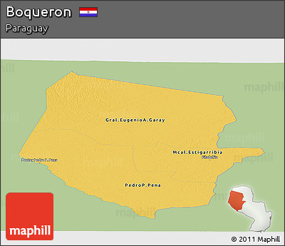 Savanna Style Panoramic Map of Boqueron, single color outside
