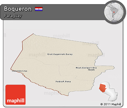Shaded Relief Panoramic Map of Boqueron, cropped outside