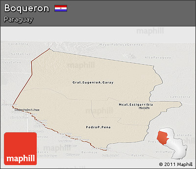 Shaded Relief Panoramic Map of Boqueron, lighten, semi-desaturated