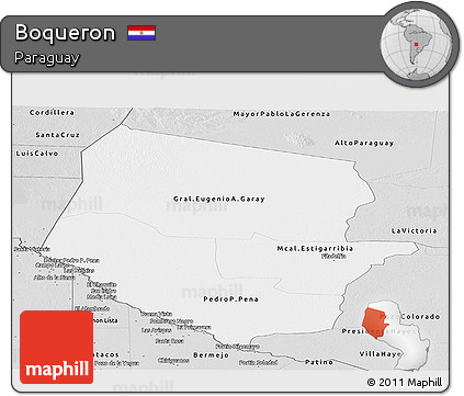 Silver Style Panoramic Map of Boqueron