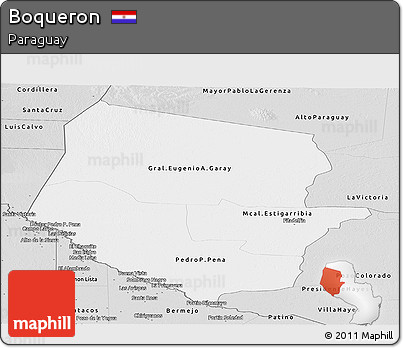 Silver Style Panoramic Map of Boqueron