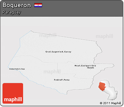 Silver Style Panoramic Map of Boqueron, single color outside
