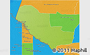 Physical 3D Map of Pedro P. Pena, political outside