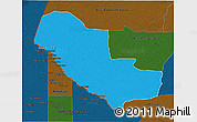 Political 3D Map of Pedro P. Pena, darken
