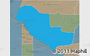Political 3D Map of Pedro P. Pena, semi-desaturated