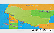 Physical Panoramic Map of Pedro P. Pena, political outside