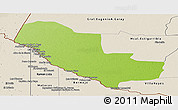 Physical Panoramic Map of Pedro P. Pena, shaded relief outside