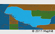Political Panoramic Map of Pedro P. Pena, darken
