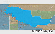 Political Panoramic Map of Pedro P. Pena, semi-desaturated