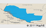 Political Panoramic Map of Pedro P. Pena, shaded relief outside