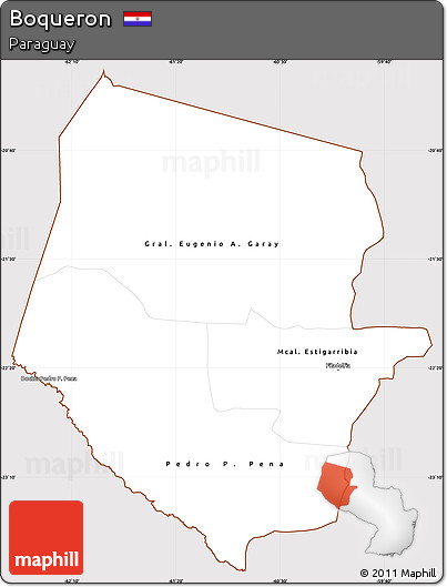 Classic Style Simple Map of Boqueron, cropped outside