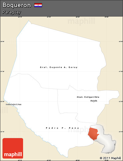 Classic Style Simple Map of Boqueron, single color outside