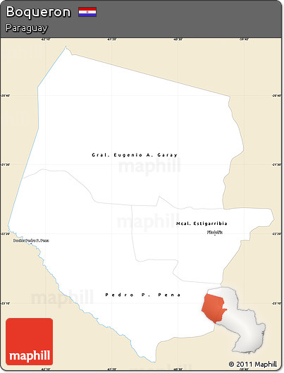 Classic Style Simple Map of Boqueron, single color outside