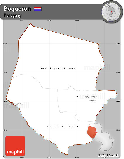 Gray Simple Map of Boqueron, cropped outside