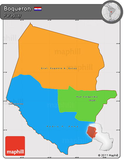 Political Simple Map of Boqueron, cropped outside