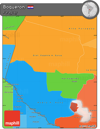 Political Simple Map of Boqueron, political shades outside