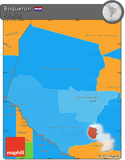 Political Shades Simple Map of Boqueron, political outside