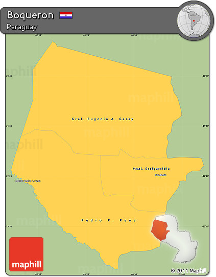 Savanna Style Simple Map of Boqueron, single color outside