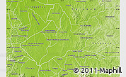 Physical Map of Coronel Oviedo