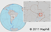 Gray Location Map of R.I. 3 Corrales, within the entire country