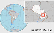 Gray Location Map of R.I. 3 Corrales, highlighted country, within the entire country