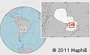 Gray Location Map of R.I. 3 Corrales, highlighted country, highlighted parent region, within the entire country, hill shading