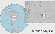 Gray Location Map of R.I. 3 Corrales, highlighted parent region, within the entire country, hill shading