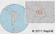 Gray Location Map of R.I. 3 Corrales, hill shading