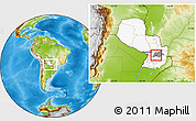 Physical Location Map of R.I. 3 Corrales, highlighted country, highlighted parent region, within the entire country