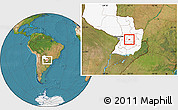 Satellite Location Map of R.I. 3 Corrales, highlighted country