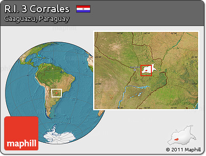 Satellite Location Map of R.I. 3 Corrales, highlighted parent region
