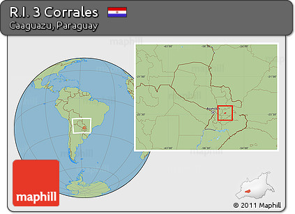 Savanna Style Location Map of R.I. 3 Corrales, within the entire country