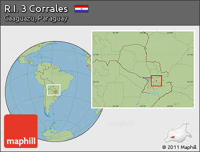 Savanna Style Location Map of R.I. 3 Corrales, within the entire country