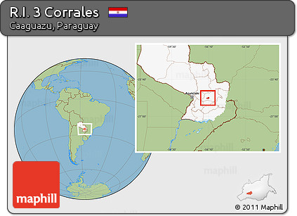 Savanna Style Location Map of R.I. 3 Corrales, highlighted country