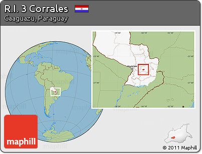 Savanna Style Location Map of R.I. 3 Corrales, highlighted country