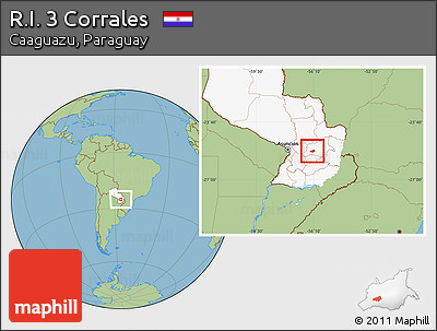 Savanna Style Location Map of R.I. 3 Corrales, highlighted country