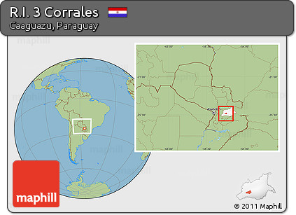 Savanna Style Location Map of R.I. 3 Corrales, highlighted parent region, within the entire country