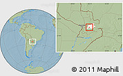 Savanna Style Location Map of R.I. 3 Corrales, highlighted parent region, hill shading