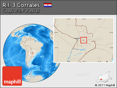Shaded Relief Location Map of R.I. 3 Corrales